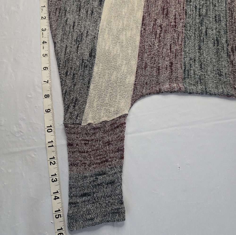 American Rag Colorblock Stripe Hi-Low Hem Dolman Sleeve Button Back Lightweight - Picture 11 of 12